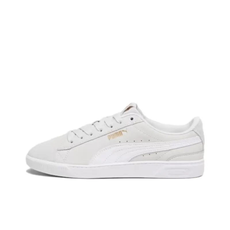 PUMA Vikky V3 Anti Slip Wear Resistant Low Top Skateboard Shoes Women's Gray White-0