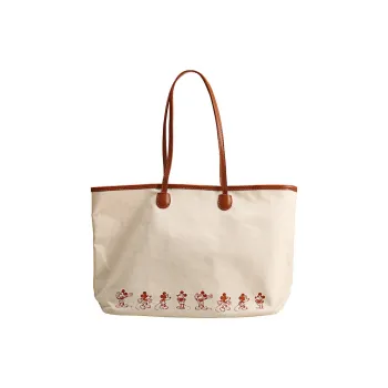 Disney PU Shoulder Bag Canvas Bag Casual Bag Tote Pack Regular Women's Beige