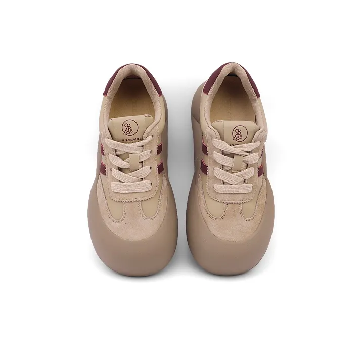 CAI CHI Low Top Skateboard Shoes Women's Brown-3