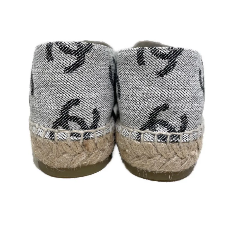 CHANEL Flat Shoes Women's Gray Black-3