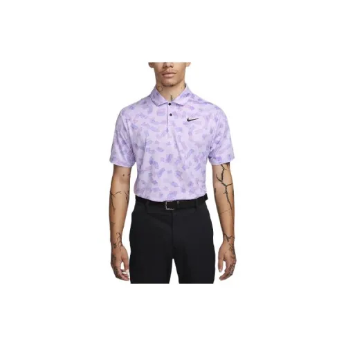 Nike Polo Shirts Men Purple Lilac Flower