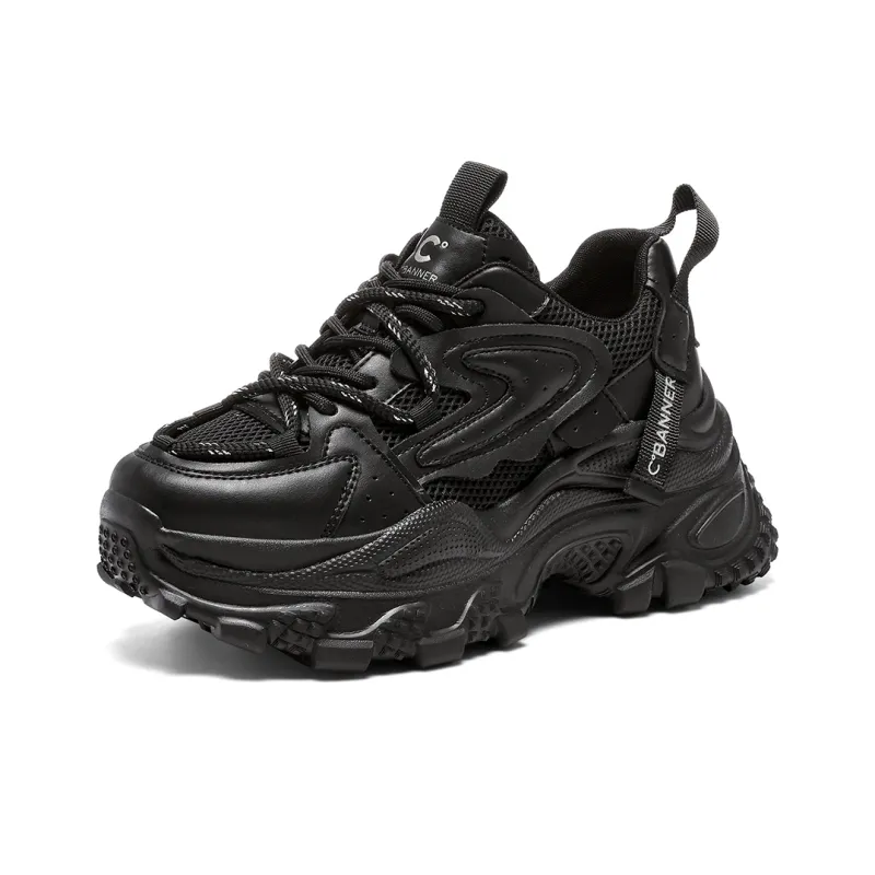 C°BANNER Low Top Chunky Sneakers Women's Black-1