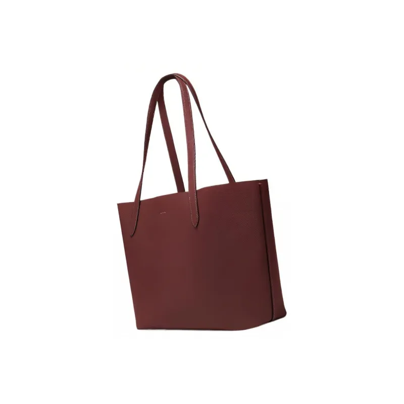 COACH Pebbled Leather Tote Bag, Shopping Bag, Handbag, Shoulder Bag Women's Dark Red-2