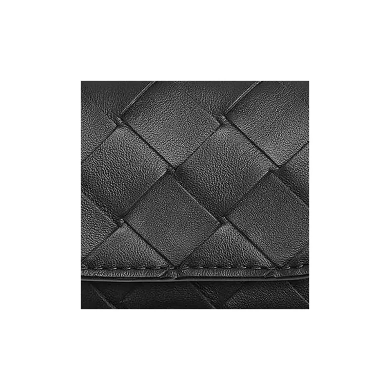 Bottega Veneta Intrecciato Cow Leather Earphone Case Men's Black-3