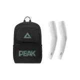 Black Backpack+White Cooling Arm Sleeves