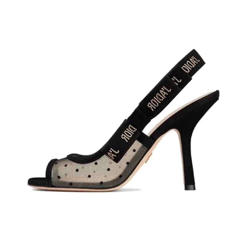 DIOR J'Adior Slim Heel Mary Jane Shoes High Heel Women's Black-0