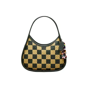 Coachtopia Ergo Recycled Leather Handbag Medium Size Women's Black & Yellow
