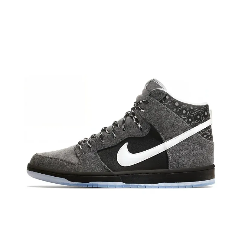 Nike Dunk SB Petoskey Premier Special Box Non slip Lightweight High Top Skateboard Shoes Unisex Black Gray White-0