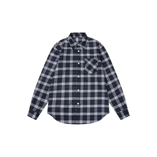 CHINISM Shirts Unisex Blue Plaid