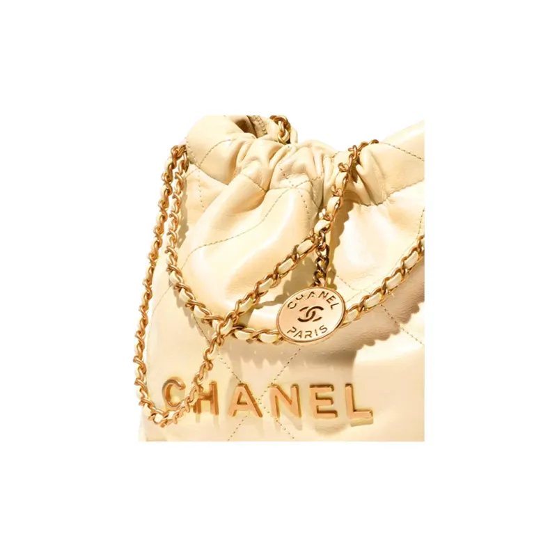 CHANEL 22Bag Bright Calfskin Bucket Bag, Shoulder Bag, Crossbody Bag Mini Women's Yellow-2
