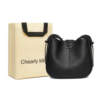 Chearly Kitity Synthetic Leather Saddle Bag Shoulder Bag Combo Bag Crossbody Bag Regular Women's Black/Ecru/Brown