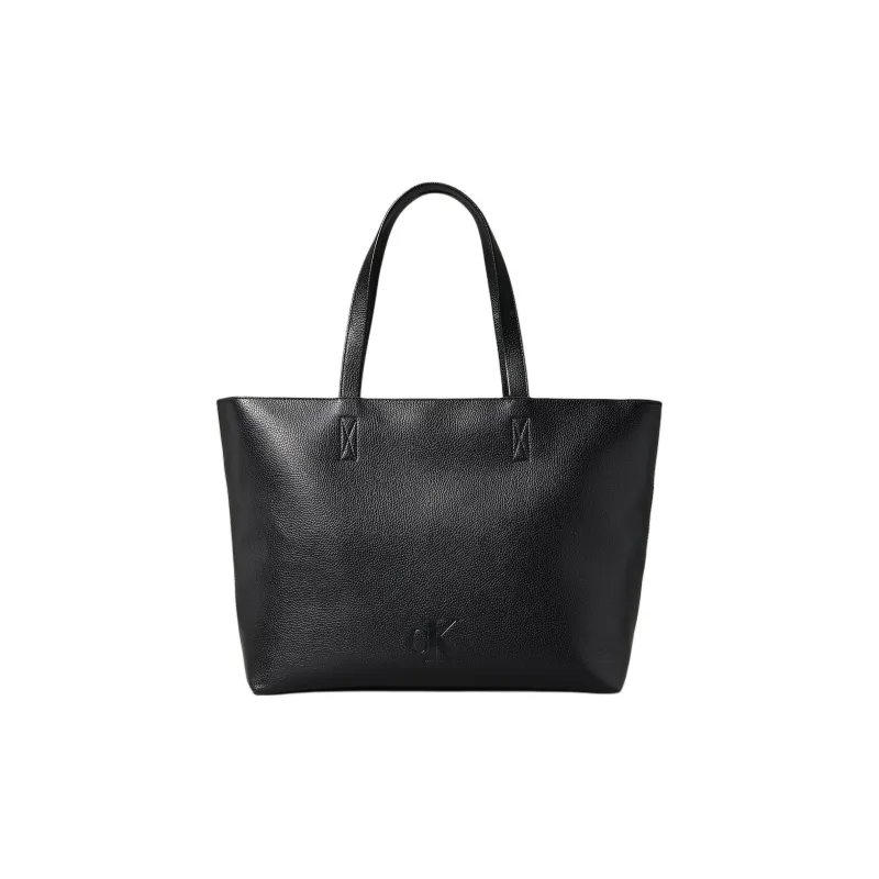 CALVIN KLEIN Polyurethane Tote Bag Shopping Bag Shoulder Bag Handbag Regular Women's Black-0