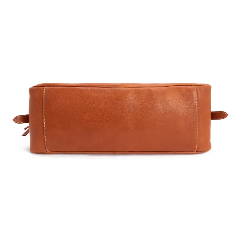 Clos Vegetable Tanned Cow Leather Commute One Shoulder Briefcase Women's Caramel Brown/Apricot/Black-3