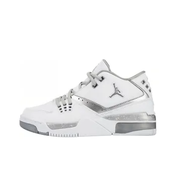 Jordan Flight 23 Cushioning Wear Resistant Low Top Basketball Shoes GS Gray White
