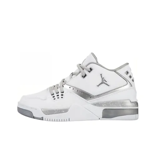 Jordan Flight 23 Cushioning Wear Resistant Low Top Basketball Shoes GS Gray White
