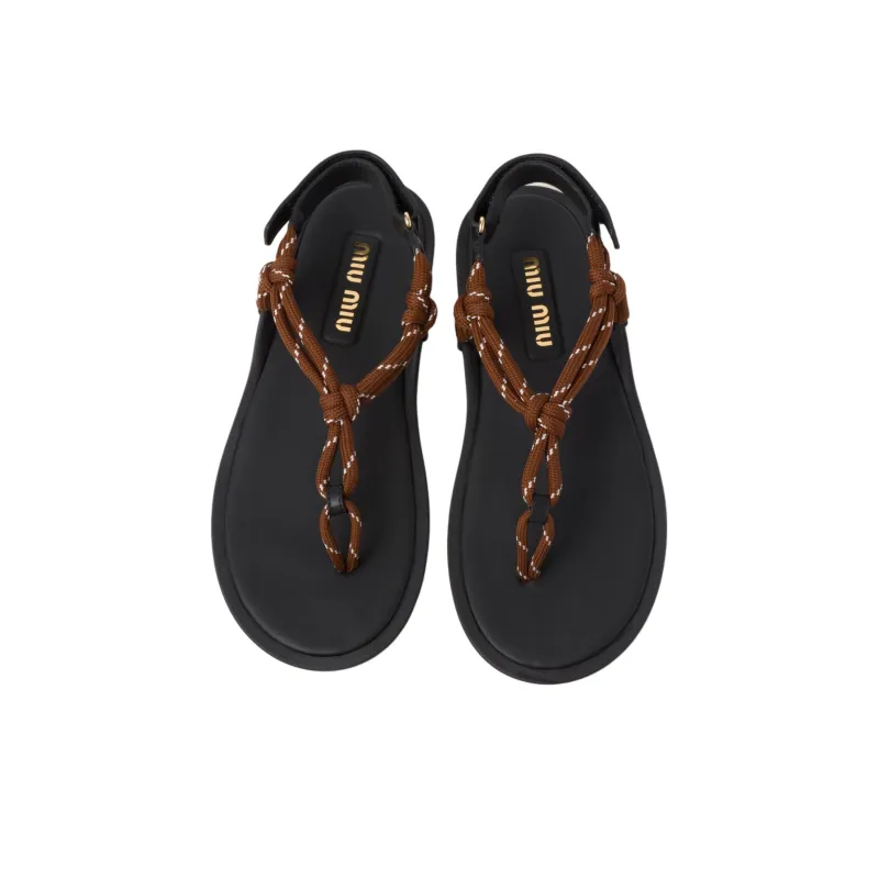MIU MIU Cord-strap Leather Sandals-3