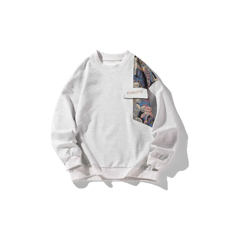 YooMore American Casual Bear-Print Unisex Sweatshirt-13