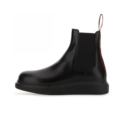 Alexander McQueen Hybrid Leather Chelsea Boot Black Red