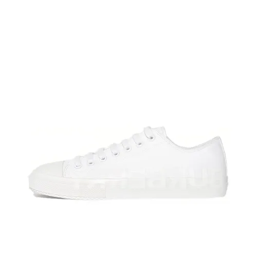 Burberry Canvas Shoes Men Low-Top Pure White