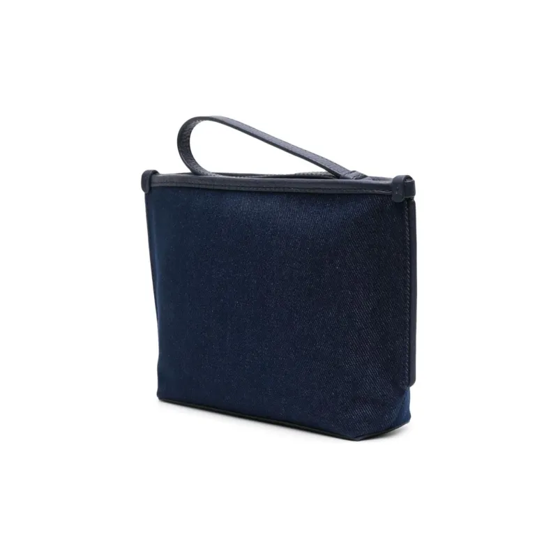 BALLY Canvas With Leather Quality Canvas Bag Clutch Women's Marine Blue-1