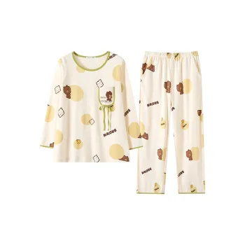 FENTENG x LINE FRIENDS Pajama Set Women's Beige Apricot