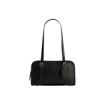 COACH Swing Zip Leather Shoulder Bag Handbag Shoulder Bag Women's Black