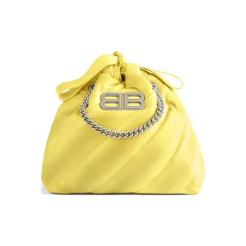 Balenciaga CRUSH Calfskin Shoulder Bag Crossbody Bag Extra Small Women's Yellow