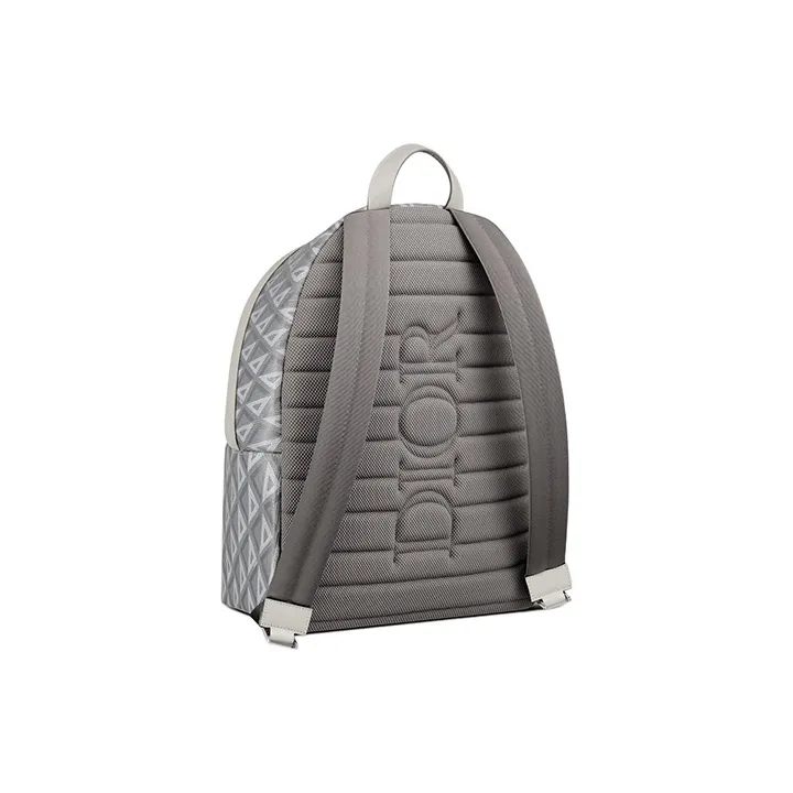 DIOR Canvas Cow Leather Patchwork Backpack Regular Men's Gray-2