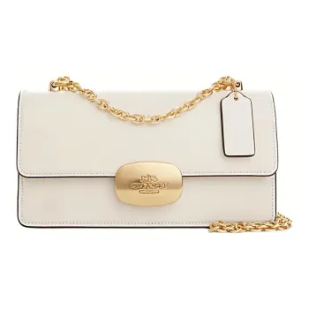 COACH Eliza Cow Leather Shoulder Bag, Crossbody Bag Women's Chalk White