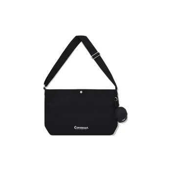 COVERNAT Cotton Shoulder Bag Crossbody Bag Unisex Black
