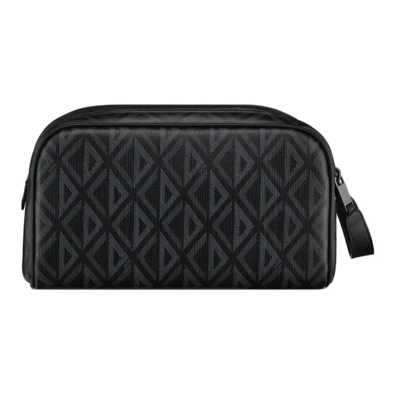 DIOR Canvas With Calfskin Toiletry Bag Men's Black-2