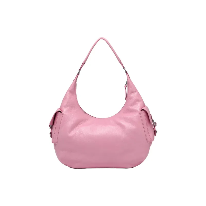 Blumarine Buffalo Leather Handbag Shoulder Bag Large Size Women's Pink-2