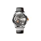 White Case Orange Dial Black Leather