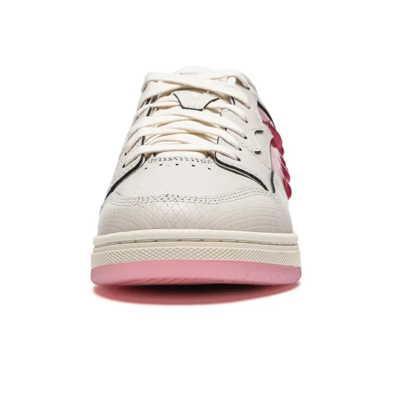 LiNing Wave Pro Cushioning Wear-Resistant Low-Top Skateboard Shoes Unisex Ecru/Fifi Pink-4