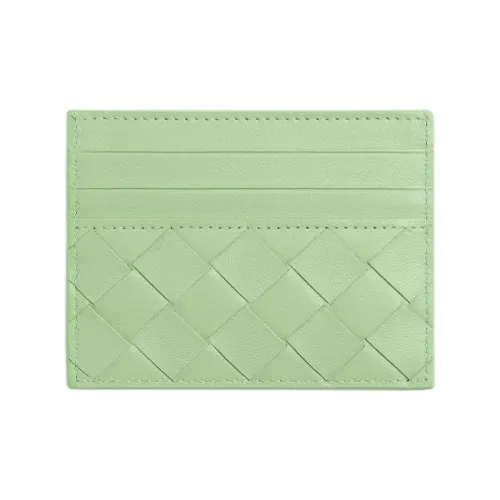 Bottega Veneta Intrecciato Sheepskin Card Holder Women's Fresh Mint Green