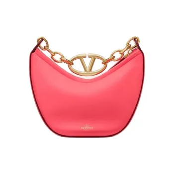 Valentino Vlogo Moon Nappa Leather Hobo Bag Crossbody Bag Shoulder Bag Women's Tea Rose