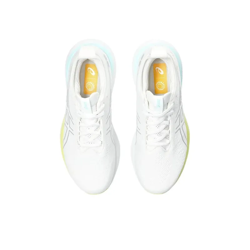 Asics Gel Nimbus 25 White Pure Silver Yellow Women's-2
