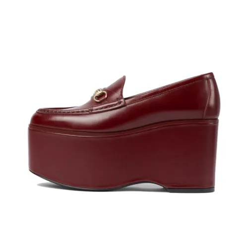 GUCCI Horsebit 24 Spring And Summer Collection Loafers 9cm Women's Burgundy
