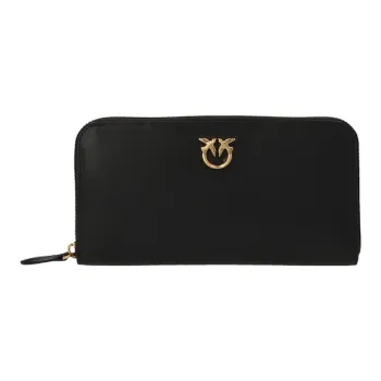 PINKO Leather Clutches Card Holder Wallet Women's Black