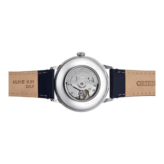 ORIENT Automatic Mechanical Movement Leather Strap Watch Men's Watches Blue Dial RA AC0021L-2
