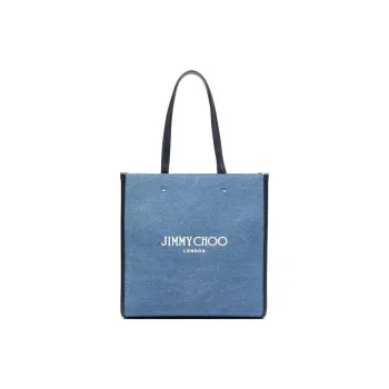 Jimmy Choo Washable Denim Tote Bag Shopping Bag Shoulder Bag Handbag Women's Blue