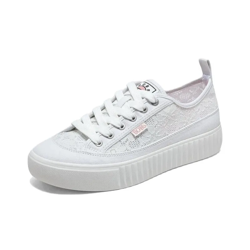 Skechers Royal Kiss Bob's Anti Slip Wear Resistant Low Top Canvas Shoes Women's White-2