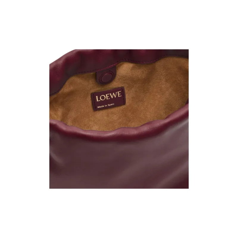 LOEWE Flamenco Nappa Sheep Leather One Shoulder Crossbody Clutches Mini Women's Deep Burgundy Red-9