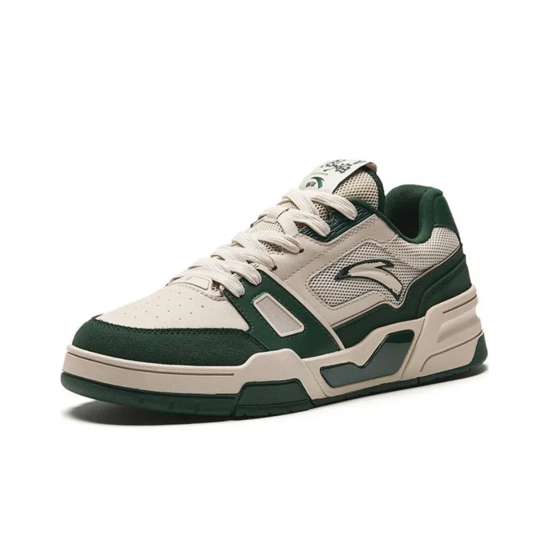 Anta Flame 5 Slip Resistant Low Top Skateboard Shoes Men's White Green-1