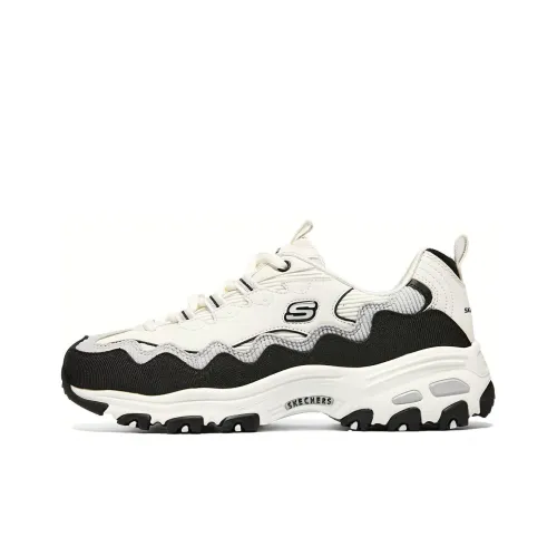 Skechers D'Lites Biggest Fan Shoes 'White Black' Women's