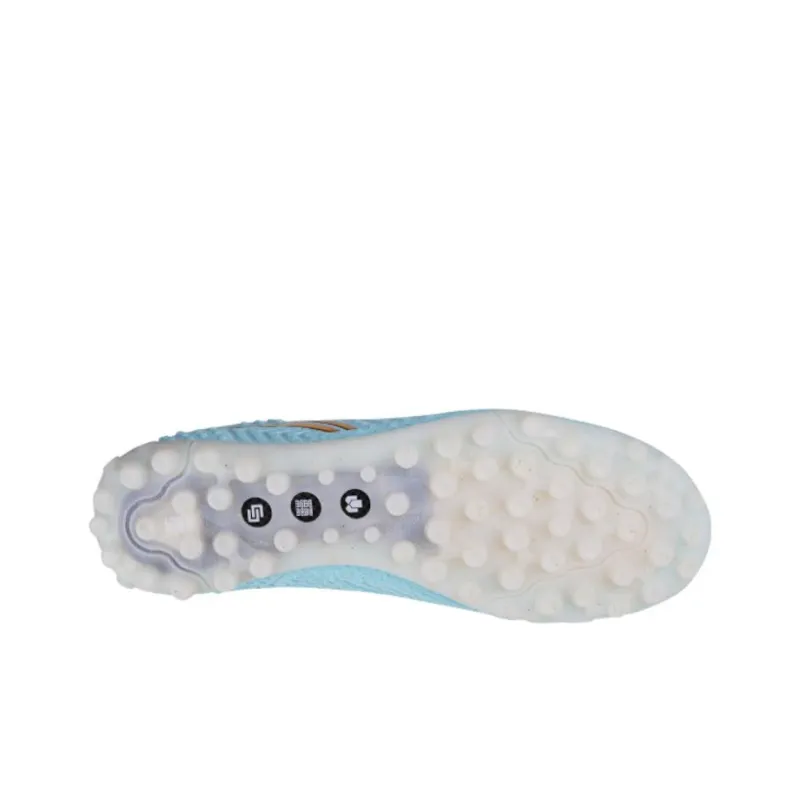 LiNing TF Rubber Broken Studs Artificial Ground Cushioning, Wear Resistant Soccer Shoes Men's Light Wax Blue-3