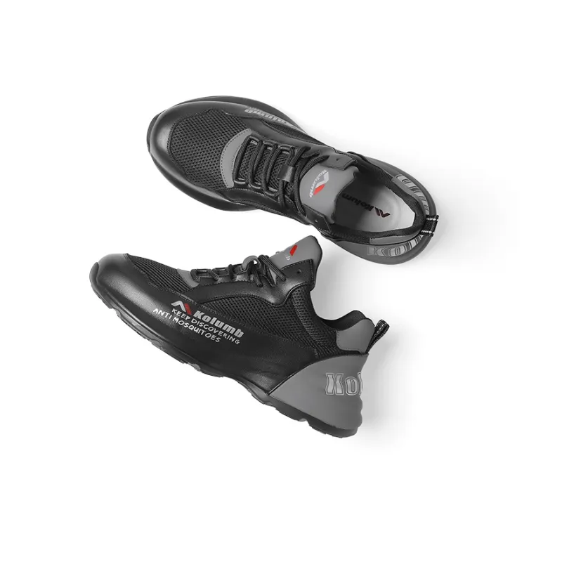 KOLUMB Cushioning Abrasion Resistant Breathable Low Top Outdoor Shoes Men's Black Gray-2