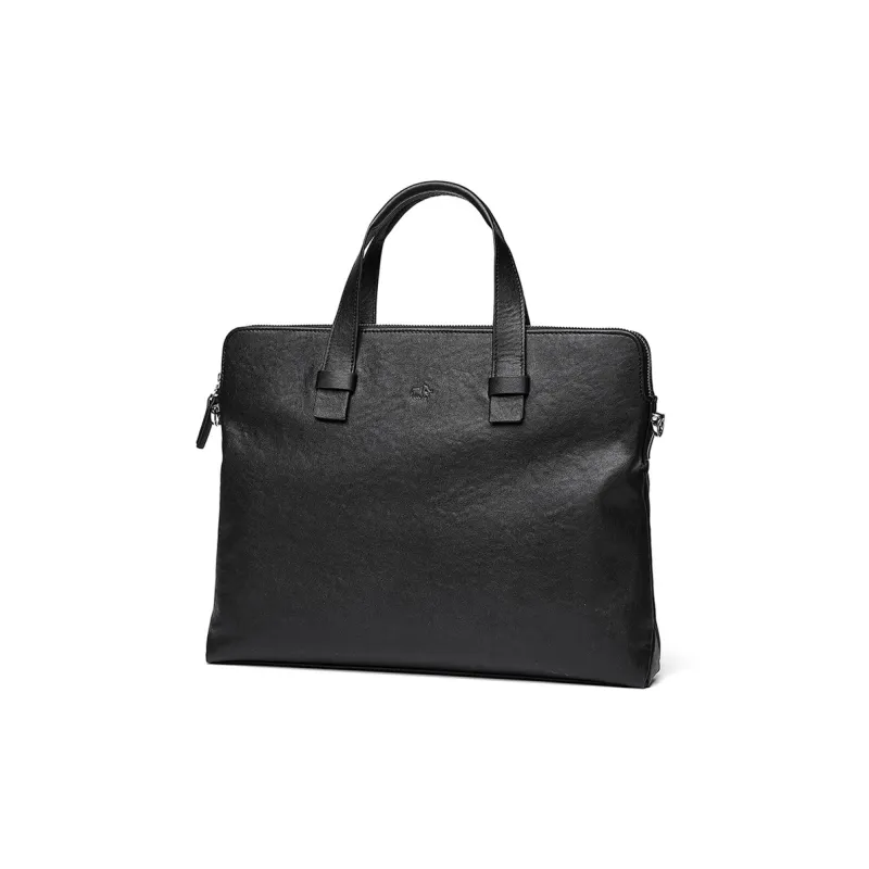 BISON DENIM Top Grain Cow Leather Handbags Briefcases Regular Men's Black-1
