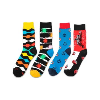 Flowers In Water Mid-Calf Socks Men's 4 Pack
