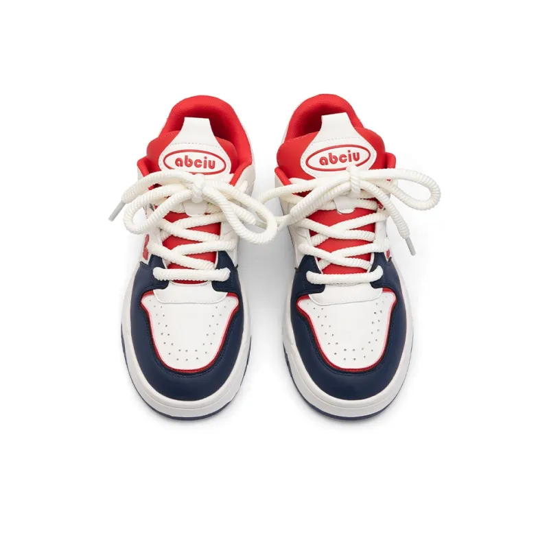 Seattle Palm Anti Slip Wear Resistant Low Top Skateboard Shoes Unisex White Blue Red-5